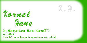 kornel hans business card